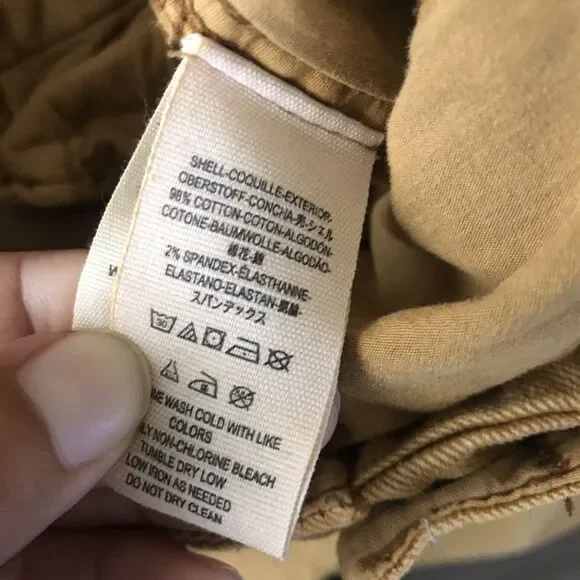 Free People Yellow Pleated Cotton Cropped Denim Casual Pants NWOT 12 - Picture 9 of 10